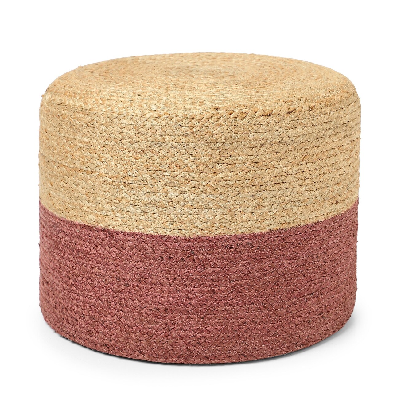 Edge Collections-18" x 14"-Handcrafted Braided Pouf Ottoman for Home Décor-1 pcs